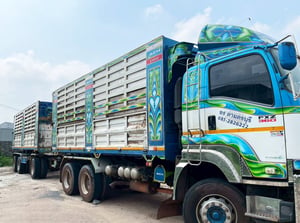 รถบรรทุก 12 ล้อดั้ม พร้อมลูกพ่วง ISUZU FXZ77 360 แรง ปี 61 