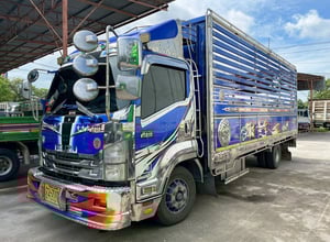 6 ล้อ คอก น้ำเงินนำทรัพย์  ISUZU FRR 210 แรง ปี 59