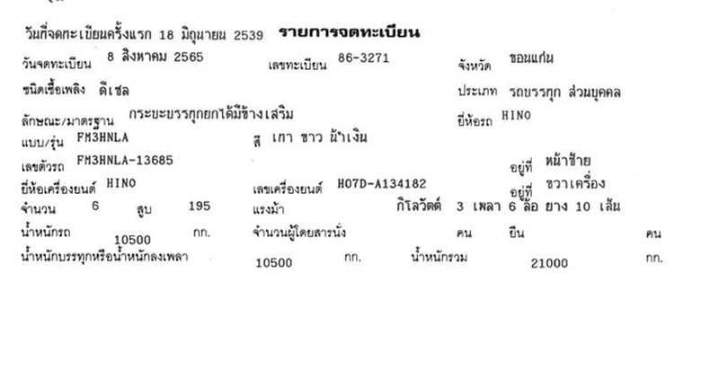 สิบล้อดั้ม  HINO FM3H 195 แรง ปี 39