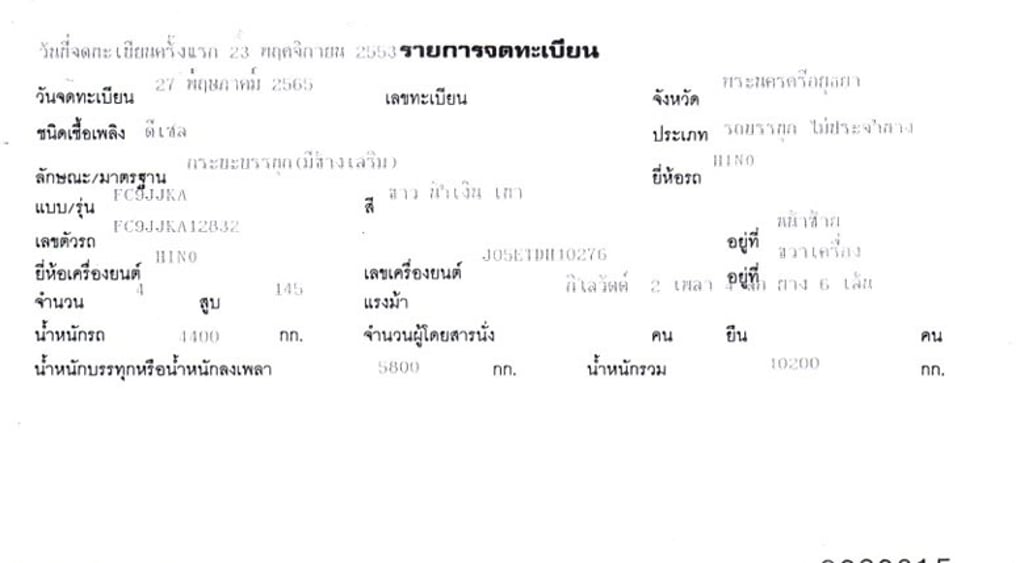 6 ล้อ คอกสูง  HINO FC9J 145 แรง ปี 53