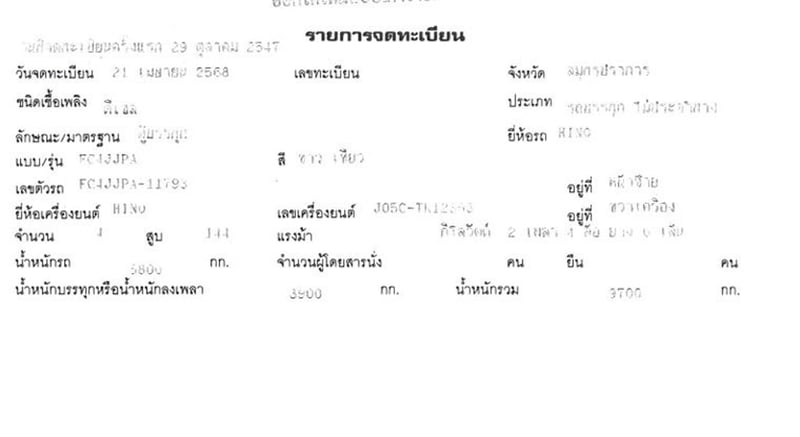 6 ล้อ ตู้บรรทุกเขียว ขาว 10 บาน  HINO FC4J 144 แรง ปี 47