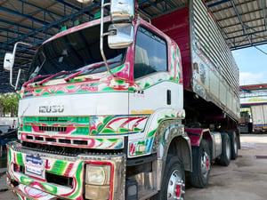 รถบรรทุก 12 ล้อดั้ม ชมพู รับทรัพย์ ISUZU FXZ 360 แรง ปี 57