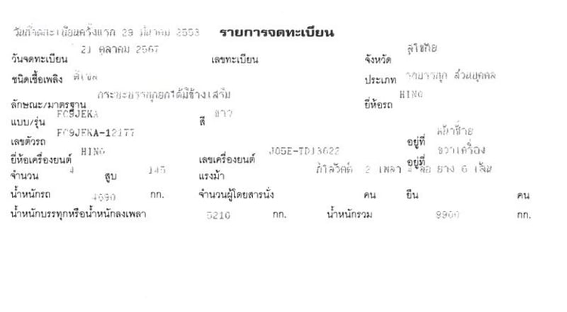 6 ล้อ ดั้มขาว  HINO FC9J 145 แรง ปี 53