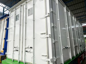 6 ล้อ ตู้บรรทุกเขียว ขาว 10 บาน  HINO FC4J 144 แรง ปี 47