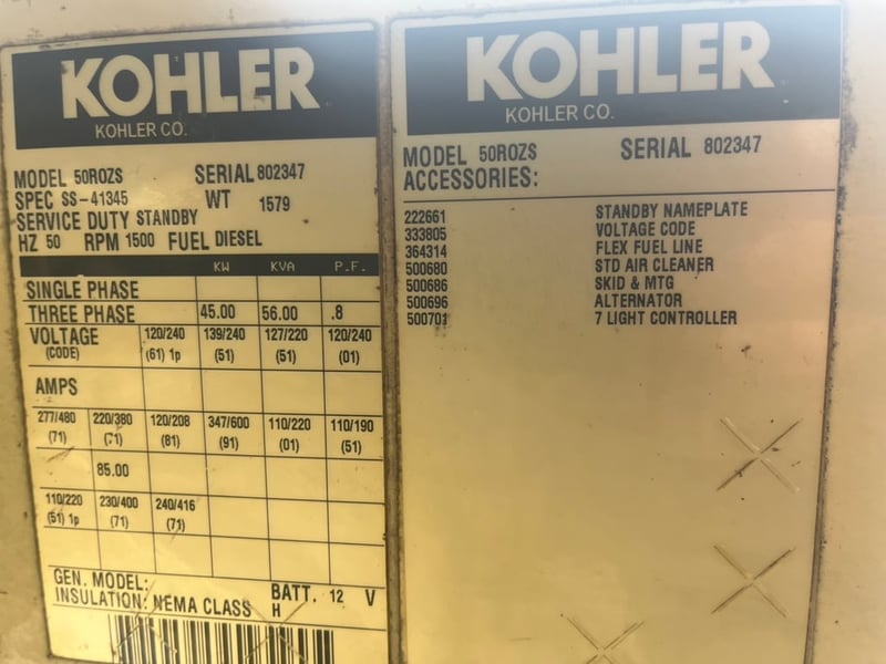 เครื่องปั่นไฟมือสอง ขนาด 56 Kva