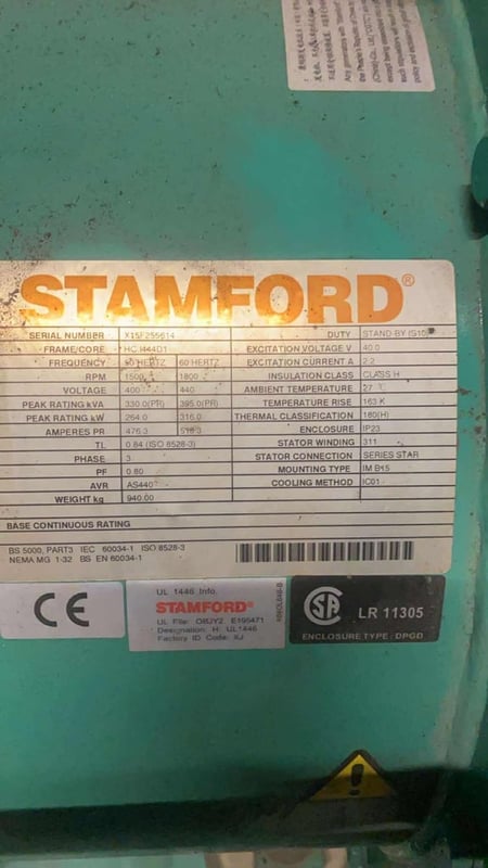 เครื่องปั่นไฟคัมมิ่นส์ มือสอง ขนาด325Kva stb