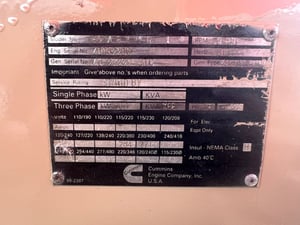 เครื่องปั่นไฟคัมมิ่นส์มือสอง 188 Kva เครื่องปั่นไฟคัมมิ่นส์มือสอง 188 Kva