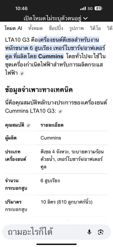 เครื่องปั่นไฟ LTA10-G3
