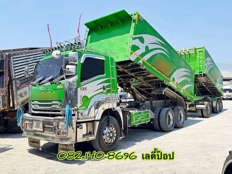 🔥💥 โปรลดกระหน่ำต่ำกว่าทุน ดั้มพ์พ่วง360 💥🔥 สิบล้อดั้มพ์พ่วง ISUZU FXZ 360แรง ปี 65 (1245,1246)