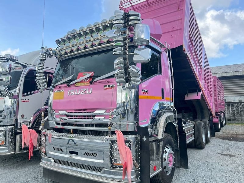 สิบล้อดั้มพ์พ่วงแม่ลูกคอกเกษตร ISUZU FXZ 360แรง ปี 66 (1364,2110)