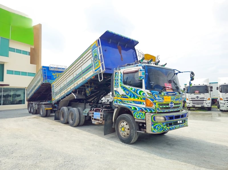 สิบล้อดั้มพ์ พ่วงเเม่ลูก  ปี 2556 HINO FM1A  344 เเรงม้า (3163,3164)