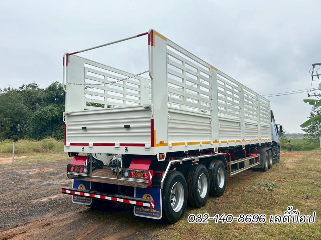 หางกระบะคอกเหล็ก 3 เพลา ป้ายแดง (0735)