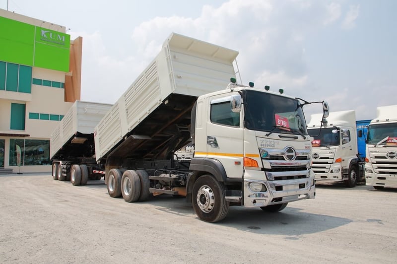 สิบล้อดั้มพ์ HINO FM1A 344 แรง ปี 60  หางดั้มพ์สามเพลา อู่แม็กเทรลเลอร์ ปี 65(2539 3778) 
