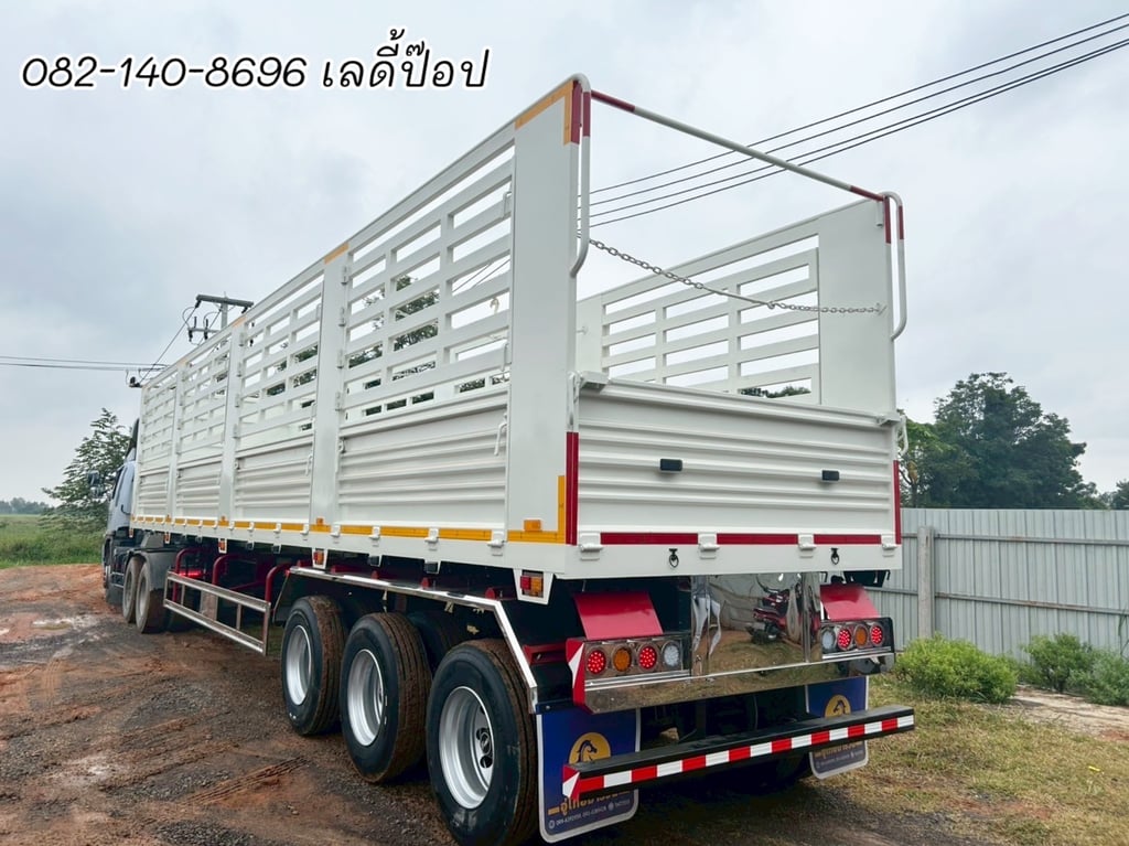 หางกระบะคอกเหล็ก 3 เพลา ป้ายแดง (0735)