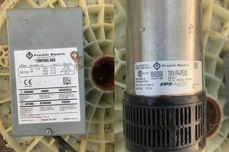 ปั๊มบาดาลตัวยาวสำหรับบ่อ4นิ้ว Franklin 1Hp. 220V Made in USA 