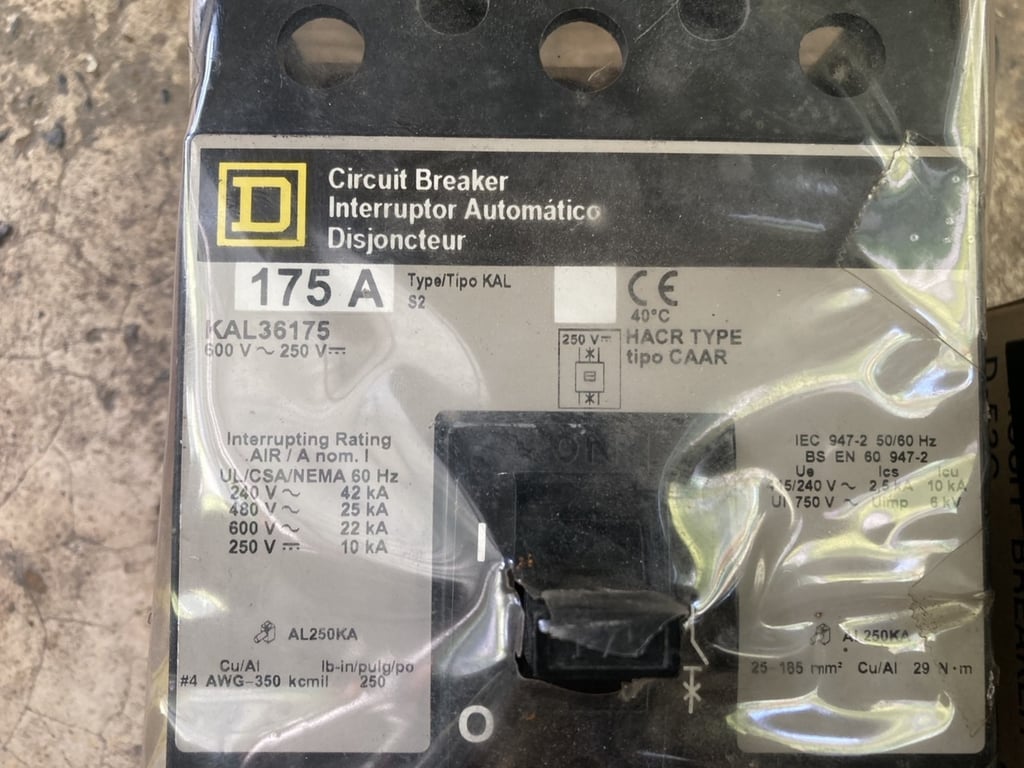 kal36175 Square d main circuit breaker 175A kal36175+Nisshin50A 