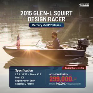 2015 Glen-L Squirt Design Racer| Mercury 25 HP 4 Stokes