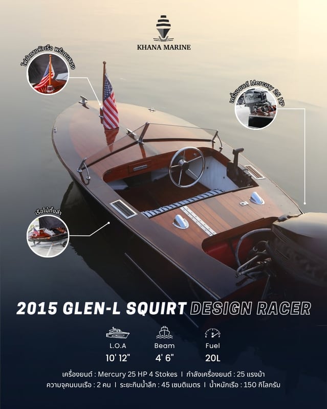 2015 Glen-L Squirt Design Racer| Mercury 25 HP 4 Stokes