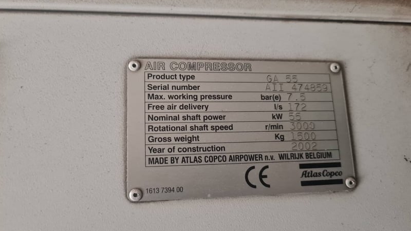 ขายปั๊มลมมือสอง ATLAS COPCO 75 HP