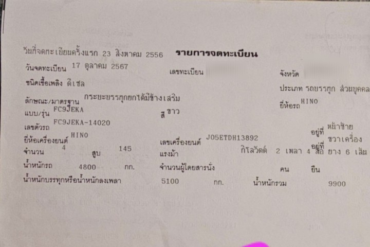ขาย6ล้อดั้ม5คิว ฮีโน่-เมก้าFC9J-ปี56-145แรงสภาพสวยพร้อมใช้