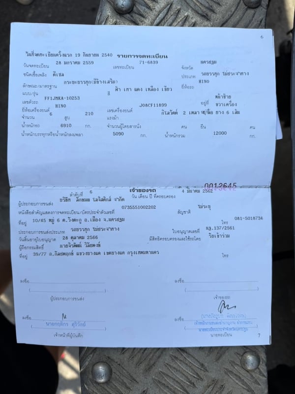 HINO FF 210แรงม้า รถบรรทุก 6ล้อ กระบะคอกสูง ปี1997