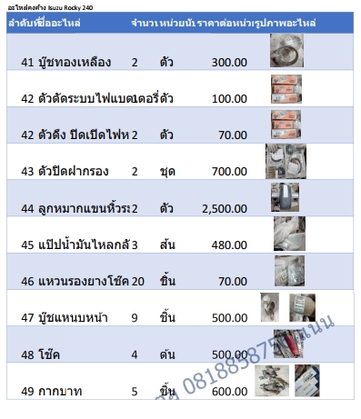 ขายอะไหล่ ISUZU ROCKY240 ขายอะไหล่ ISUZU ROCKY240