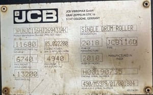 รถบดล้อเรียบ JCB รุ่น 116D