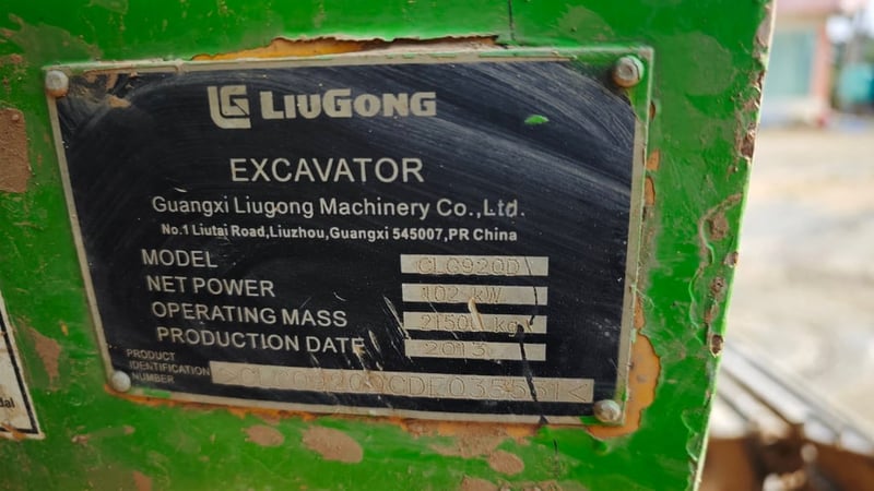 รถขุด LIUGONG 920D ราคาย่อมเยา รถขุด LIUGONG 920D ราคาย่อมเยา