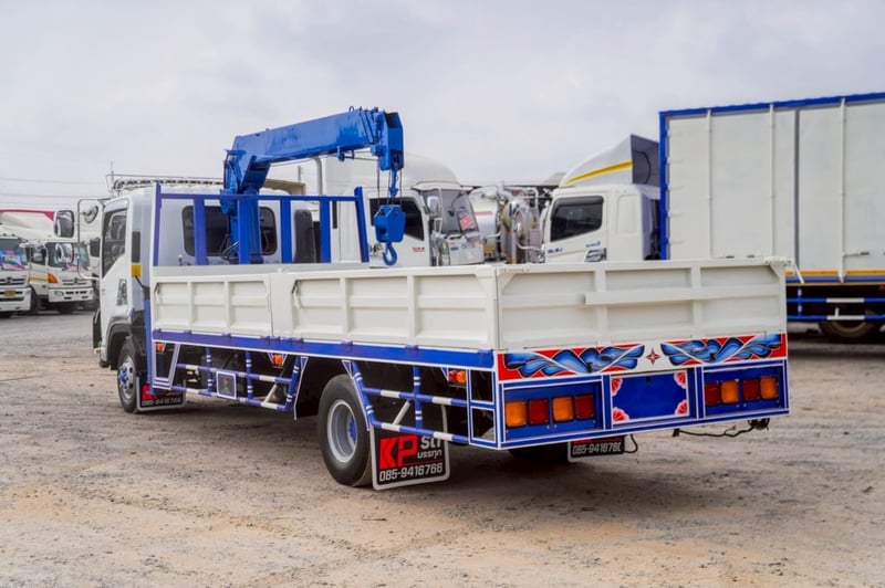 ISUZU FRR รถบรรทุก 6ล้อ กระบะเหล็กติดเครน ปี2018 เลขไมล์ 67,220 กม.