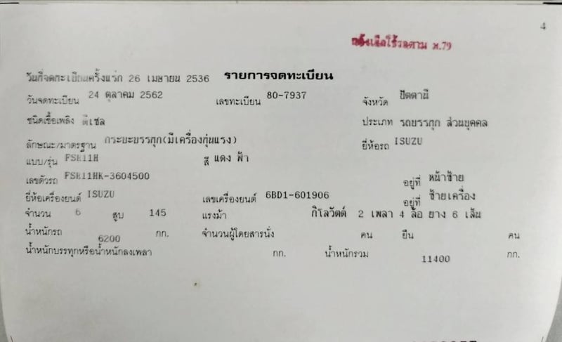 ISUZU FSR11H 145แรงม้า รถบรรทุก 6ล้อ กระบะเหล็กติดเครน ปี1993