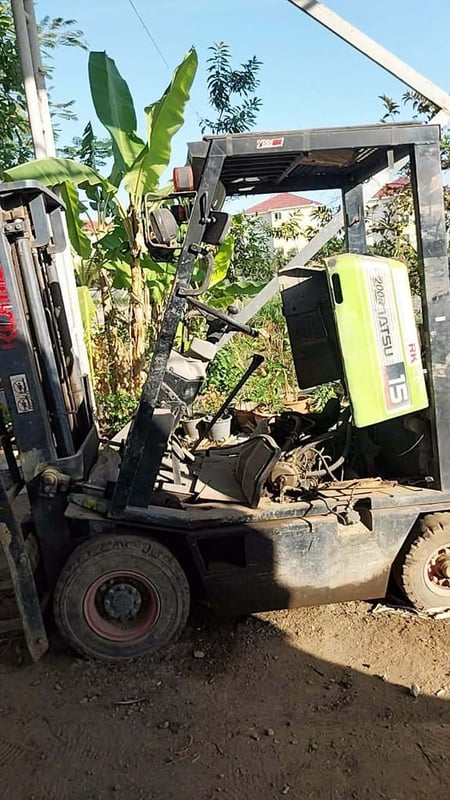 รถโฟคลิป komatsu 1.5 ton ใช้งานดี เบนซิล ใบซื้อvาย ราคา69.000