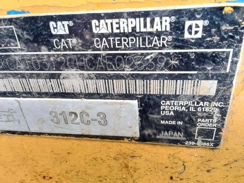 ขายรถแม็คโครCAT 312D  ใช้งานดี ใบอินวอย ราคา6.5แสน