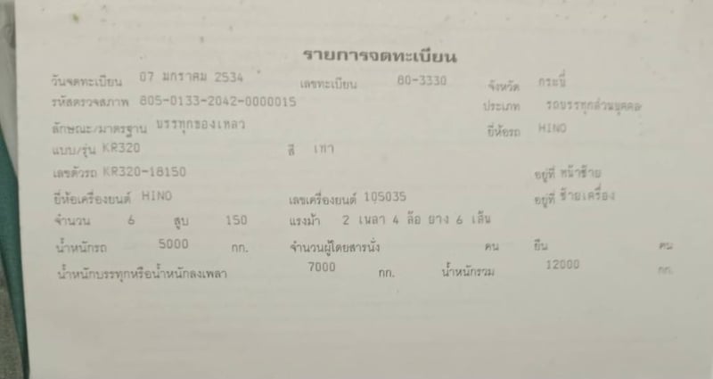 รถ6ล้อน้ำhino 150แรง ใช้งานดี มีทะเบียน ราคา2.5แสน