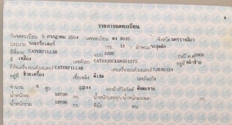 รถแม็คโครCAT 320c  ใช้งานดี มีทะเบียน ราคา4.6แสน