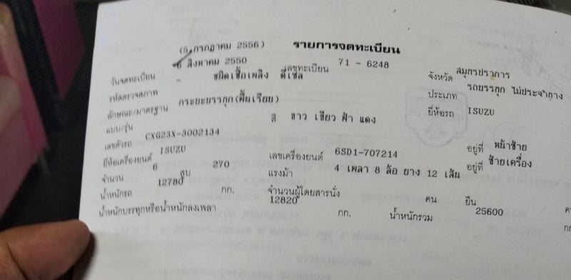 ขายรถเทเลอ12ล้อ isuzu cxg23x 270แรง ใช้งานดี มีทะเบียน ราคา6.3แสน