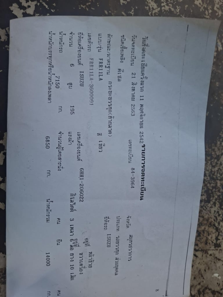 ขายรถ10ล้อเทเลอ isuzu 2เพลา 195แรง มีทะเบียน ใช้งานดี ราคา395,000