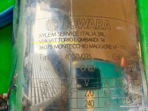 ปั๊มบาดาล ปั๊มซับเมอร์ส หัวปั๊ม Electra ขนาด 4 แรง ความเร็วรอบ 2850 รอบต่อนาที ใบพัด 3 ใบ ขนาด 3 นิ้ว ราคา 4,000 บาทไม่รวมส่ง มอเตอร์ซับเมอร์ส lowara ขนาด 1 แรง ใช้ไฟบ้าน 220V ความเร็วรอบ 2810 รอบต่อนาที  ราคา 3,000 บาทไม่รวมส่ง รับเป็นชุด 6,500 บาทไม่รวมส่ง