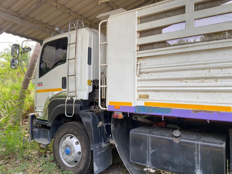 ISUZU 360ปี57 พ่วงดั้มเสาธงแม่ลูก3คาน เนื้อ29.3ตัน