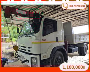 ISUZU FTR 240แรงม้า รถบรรทุก 6ล้อ กระบะเหล็กติดเครน 3 ตัน ปี2012