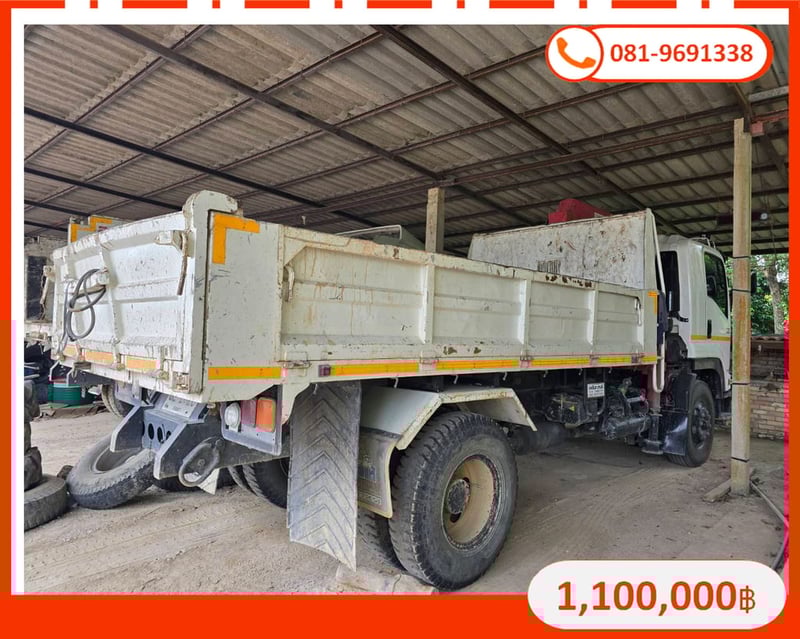 ISUZU FTR 240แรงม้า รถบรรทุก 6ล้อ กระบะเหล็กติดเครน 3 ตัน ปี2012
