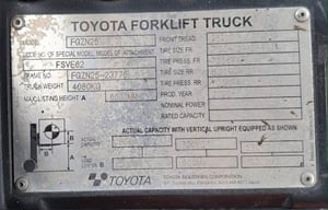 TOYOTA FGZN25 TOYOTA FGZN25