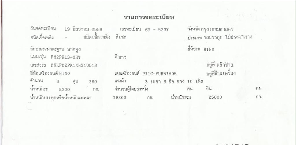 สิบล้อหัวลาก HINO FM2P 380แรง เครื่อง P11C ปี 59 