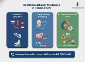 ปัญหา ของโรงงาน ที่ใช้เครื่องจักรอุตสาหกรรม ที่ต้องจัดการ และมีทีมที่ปรึกษาช่วย