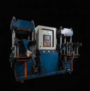 เครื่องอัดยาง 2 หัว ขึ้นลง สไสต์ อัตโนมัติ กระทุ้ง  ขนาด 100 ตัน ราคาคุ้ม ยามงานเยอะ