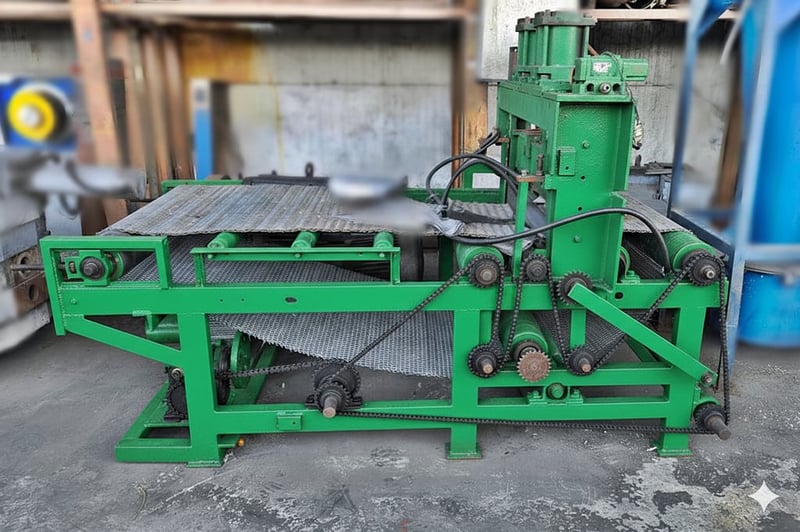 เครื่องตัดยางแผ่น พร้อมสายพานป้อนตาข่าย 