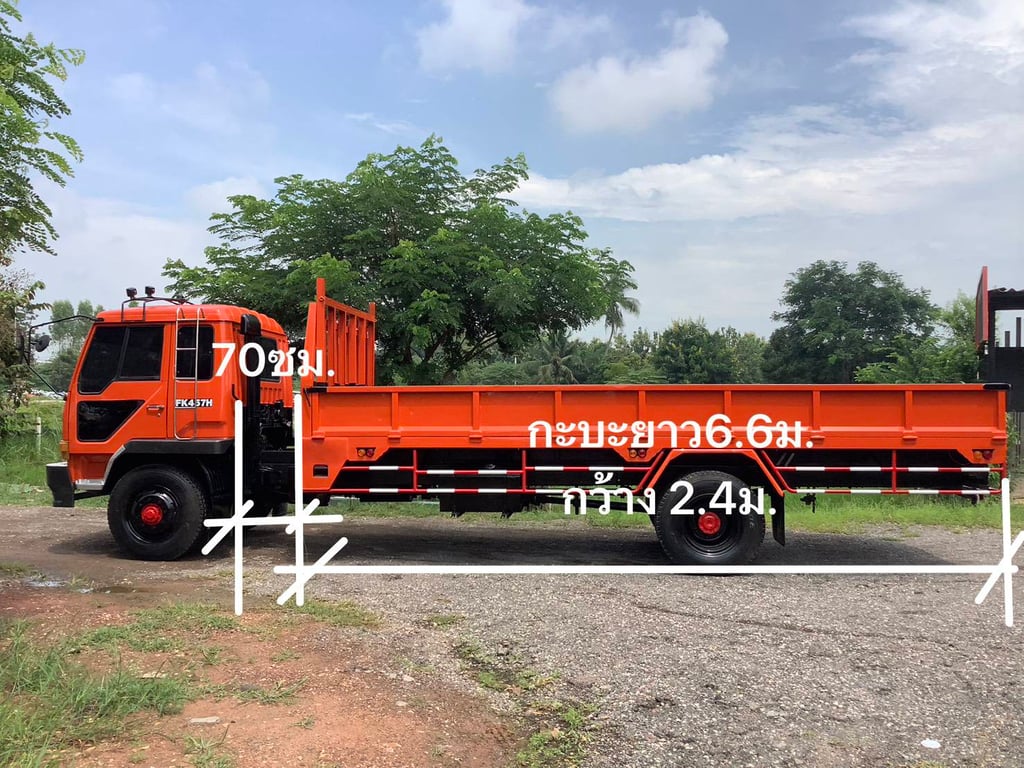 NISSAN UD FK 225แรงม้า รถบรรทุก 6ล้อ กระบะเหล็ก ปี2002