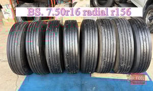 ยางเก่ารถบรรทุกใช้แล้ว bs 7.50r16 r156 มี 8เส้น ปี23 และ 24 radial 