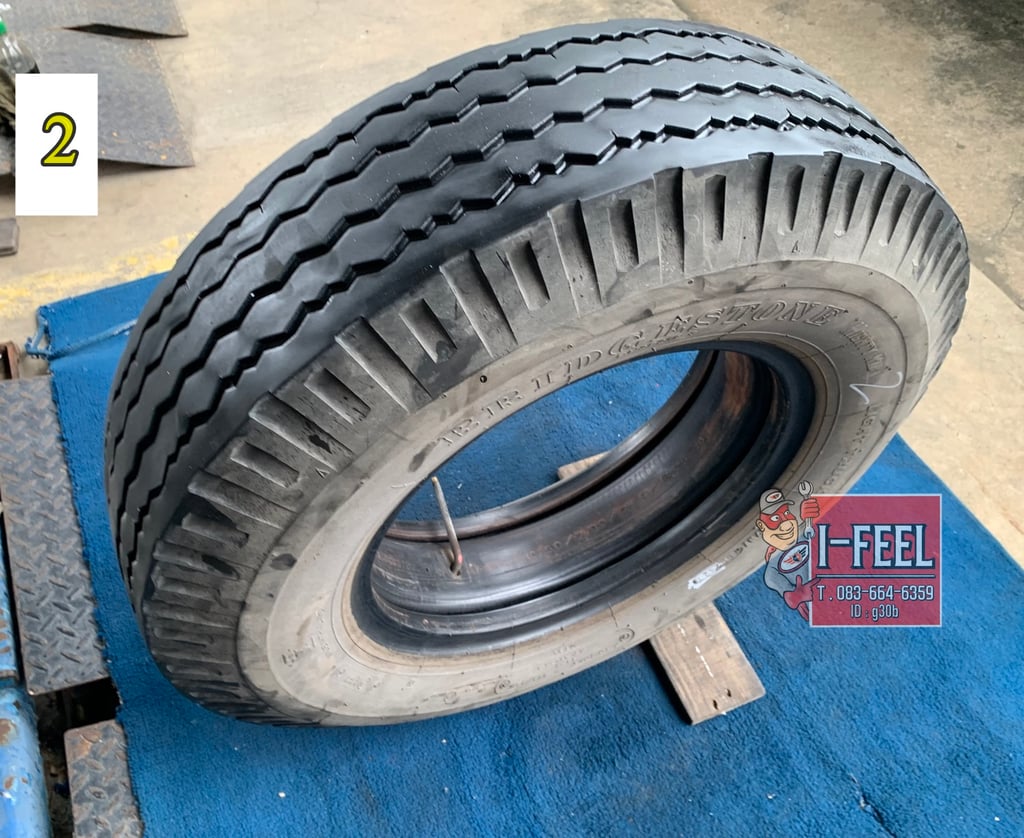 ยางเก่า บรรทุก BS 750r16 mr ผ้าใบ ในรองครบ ชุดนี้มี 2เส้น ปี2023