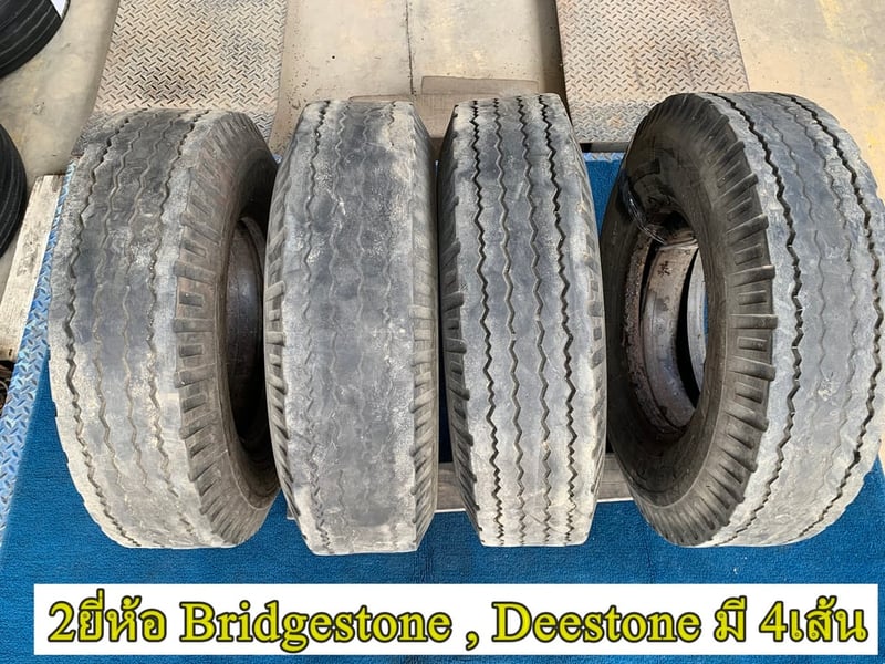 ยางเก่ารถบรรทุก คละยี่ห้อมีBridgestone และ Deestone  7.50r15 nylon ยางใน-รองคอ มี 4เส้น