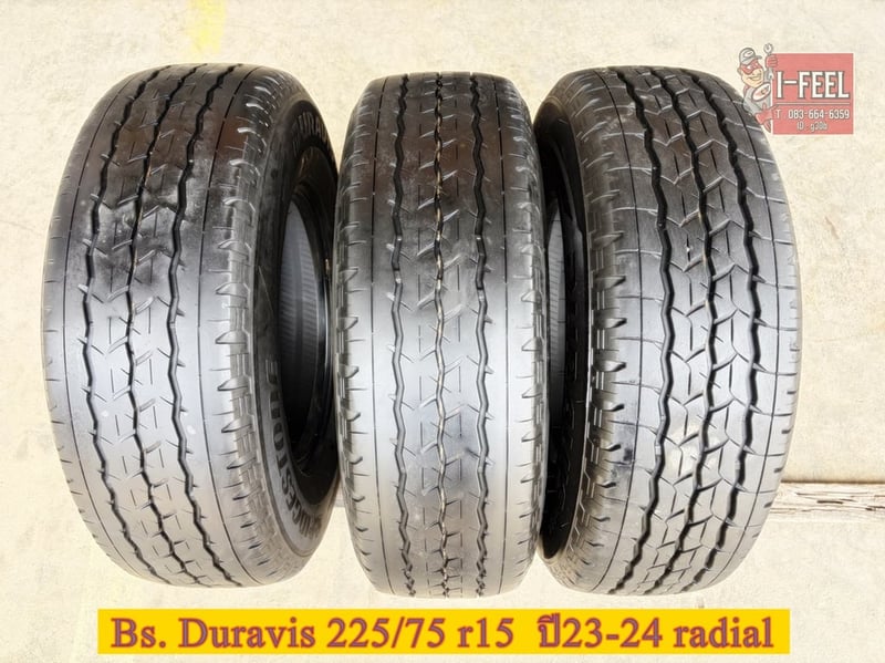  BS. Duravis ขนาด 225-75r15 มี 3เส้น r624